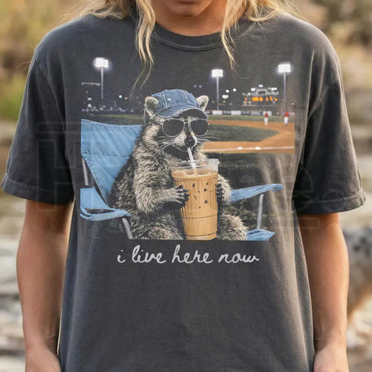 Comfort Colors® Funny Raccoon Ballfield Shirt – Vintage Baseball Graphic Streetwear Tee - Hiyatee