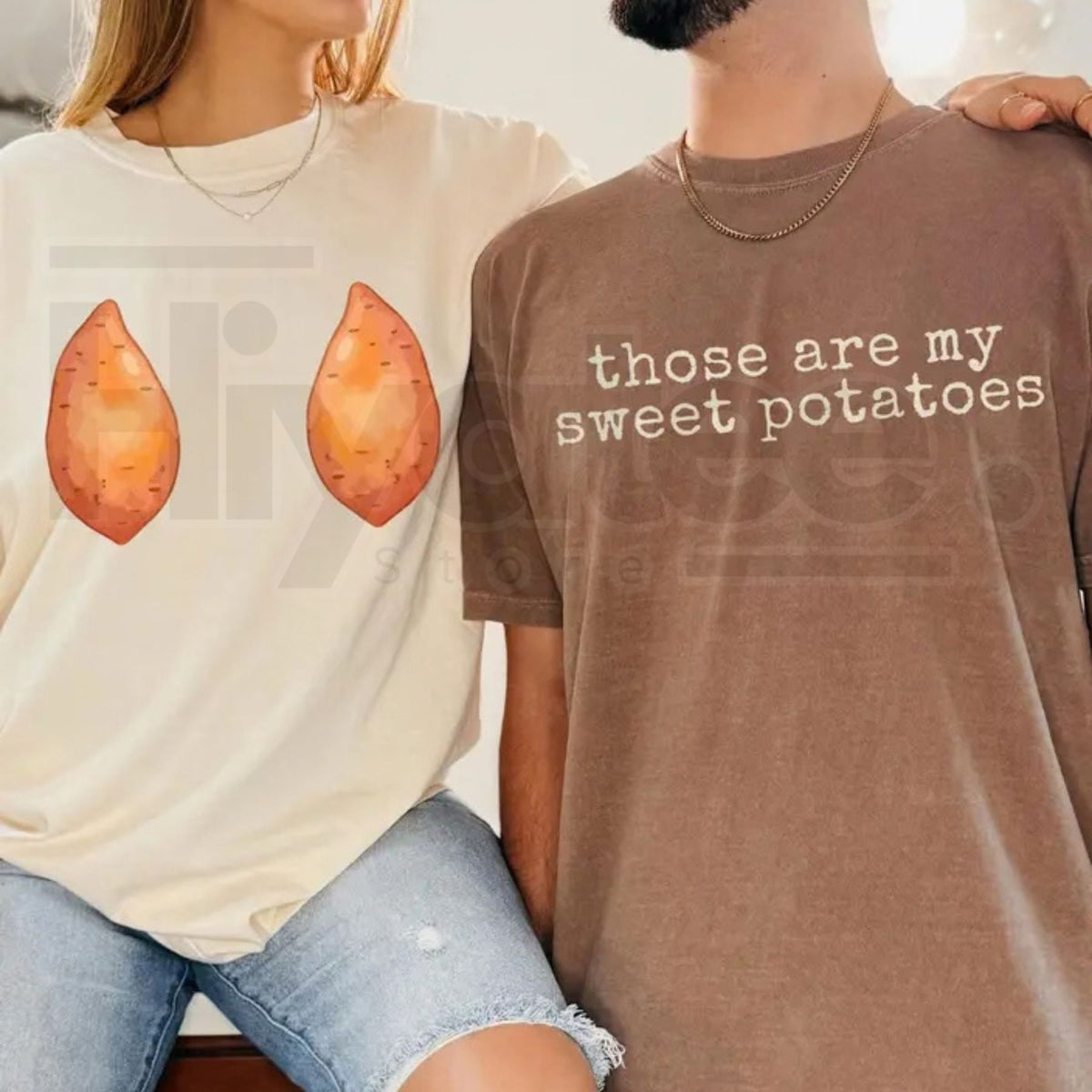 Comfort Colors Funny Sweet Potato Couples Thanksgiving Tee - Hiyatee