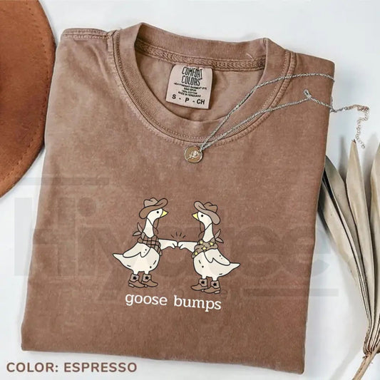 Comfort Colors® Goose Bumps Western T-Shirt – Funny Silly Goose Cowboy Tee - Hiyatee