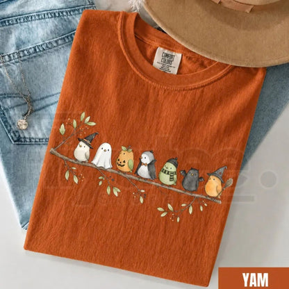 Comfort Colors Halloween Birds on a Branch Spooky Tee - Hiyatee