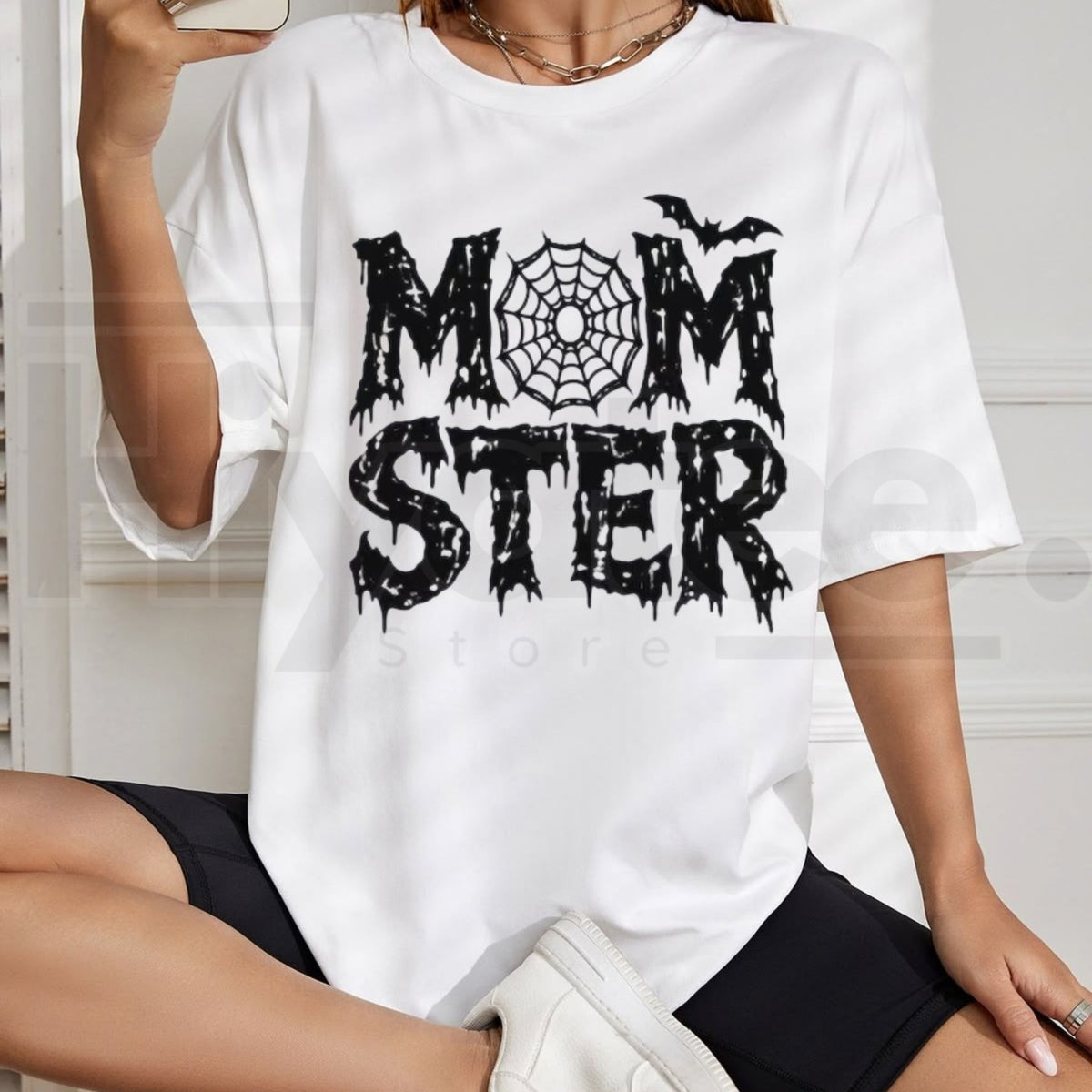 Comfort Colors Halloween Mom T-Shirt – Funny Momster Spooky Mama Tee - Hiyatee