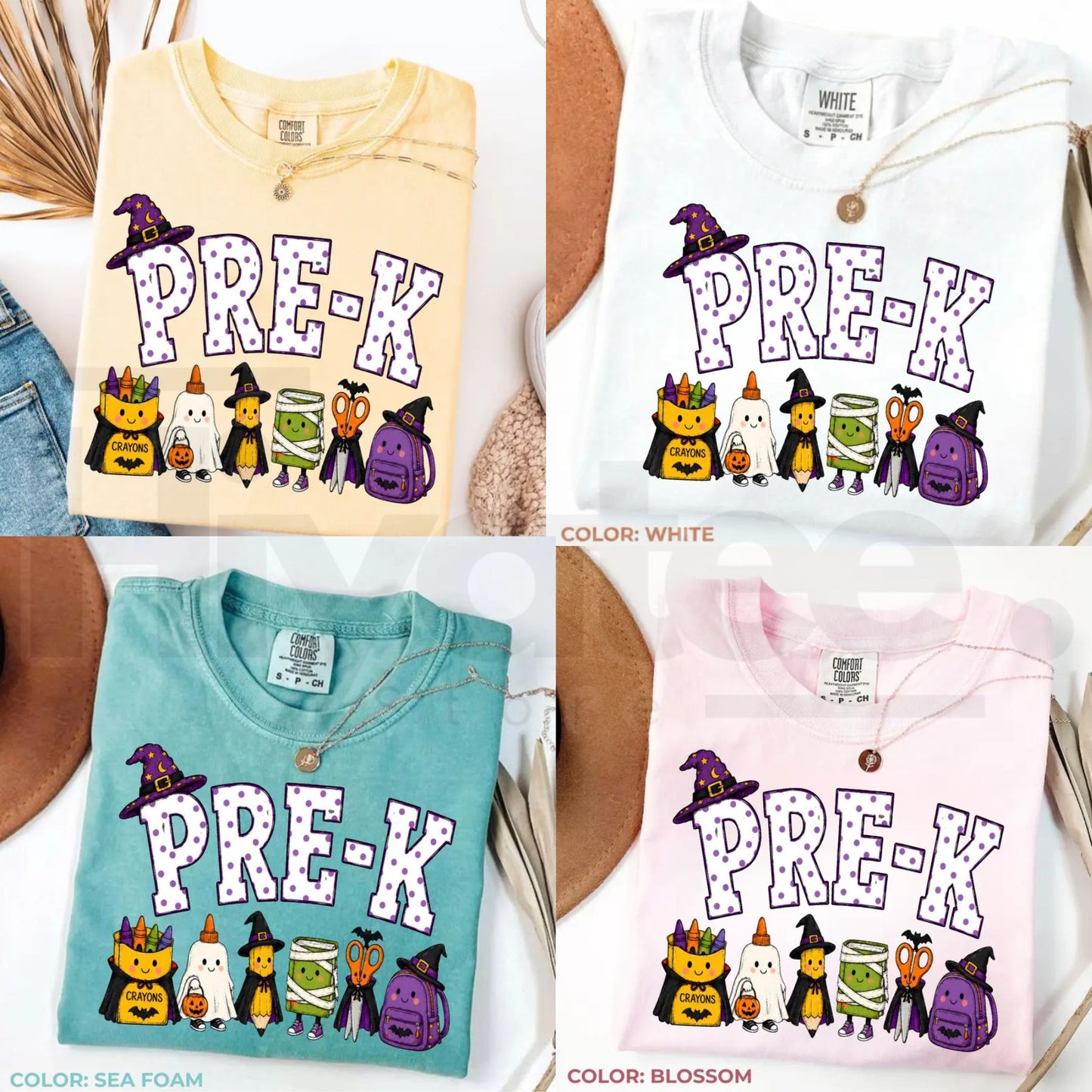 Comfort Colors Halloween Teacher Shirt Spooky Pencil Cute Fall Classroom Tee - Hiyatee