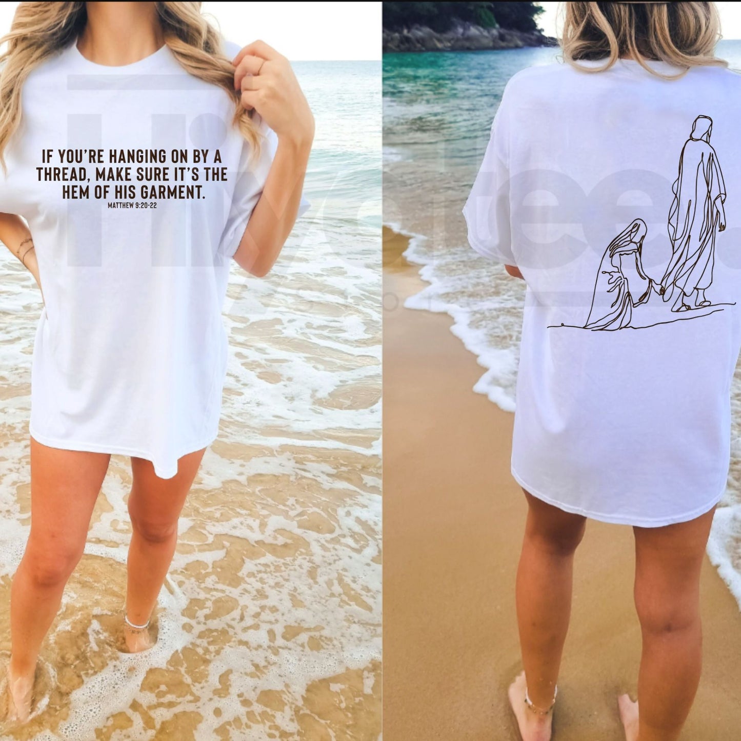 Comfort Colors Hang By The Hem Of His Garment Christian Shirt – Biblical Faith Graphic Tee, Inspirational Religious Gift for Her - Hiyatee
