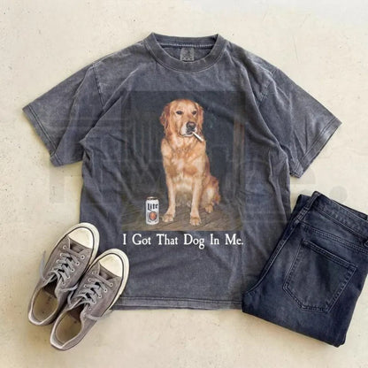 Comfort Colors® I Got That Dog In Me Shirt – Funny Golden Retriever Smoking Meme Tee - Hiyatee