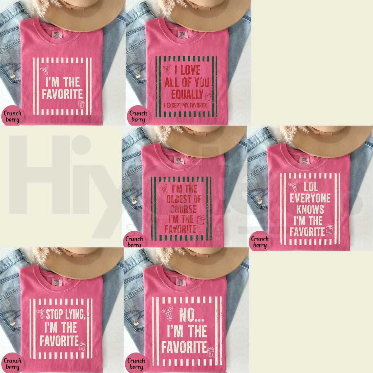 Comfort Colors I'm The Favorite One Christmas T-Shirt – Funny Group Party Tee - Hiyatee