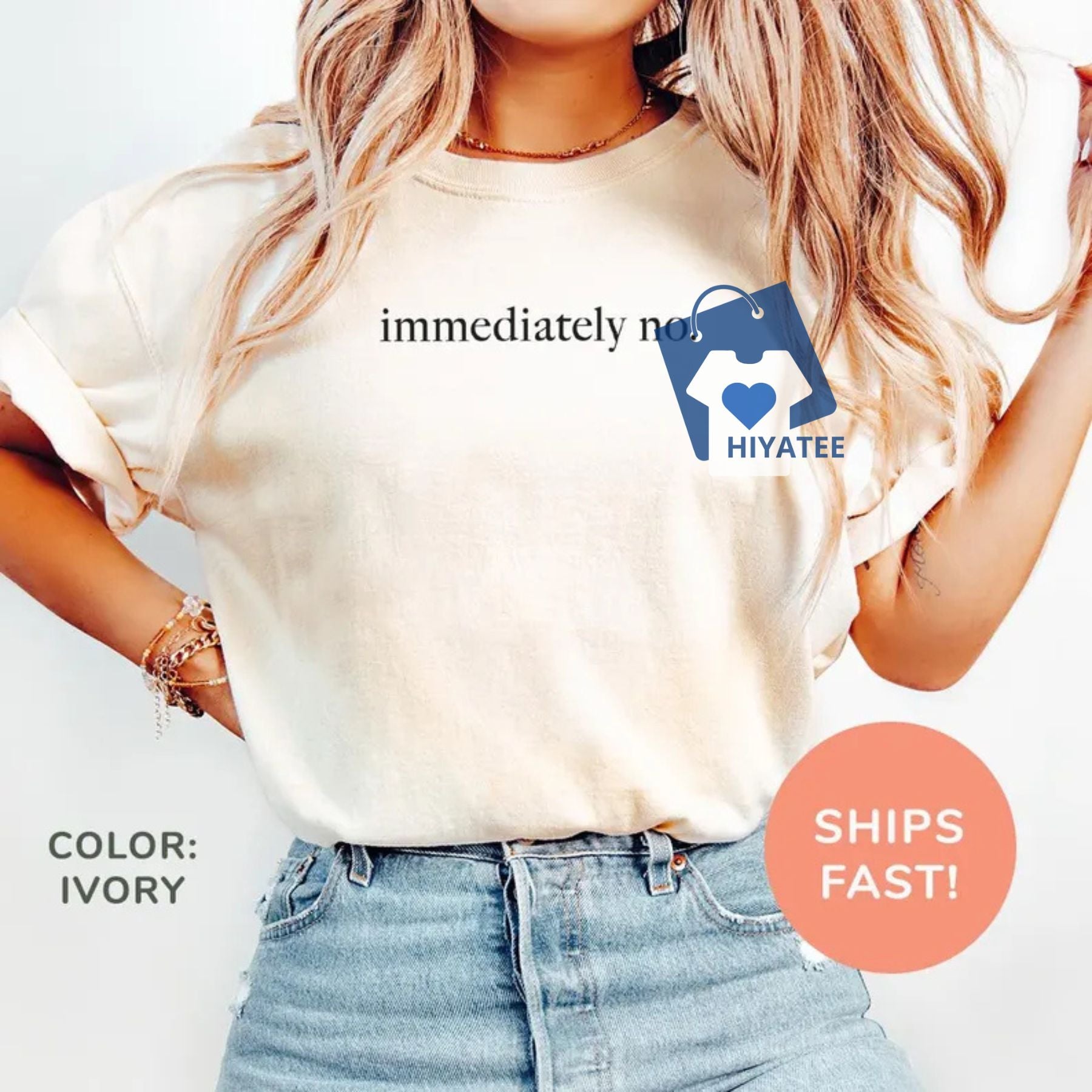Comfort Colors® “Immediately No” Shirt – Funny Sarcasm Tee for Women-Hiyatee
