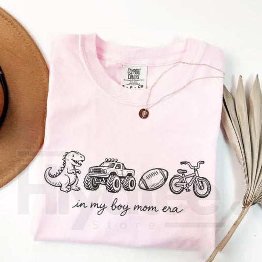 Comfort Colors® In My Boy Mom Era T-Shirt – Trendy Sports & Monster Truck Mama Tee - Hiyatee