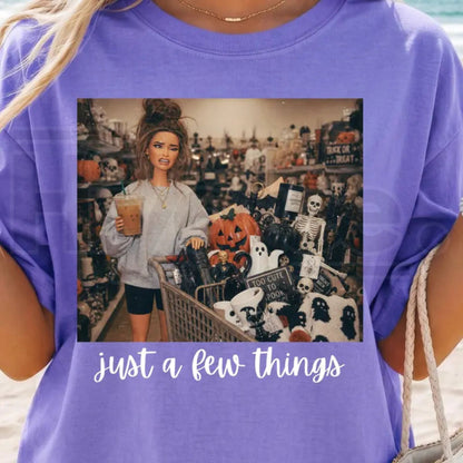 Comfort Colors Just A Few Things Halloween Doll Face T-Shirt - Hiyatee