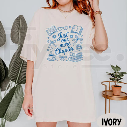 Comfort Colors Just One More Chapter Shirt Books and Coffee Reader Tee - Hiyatee