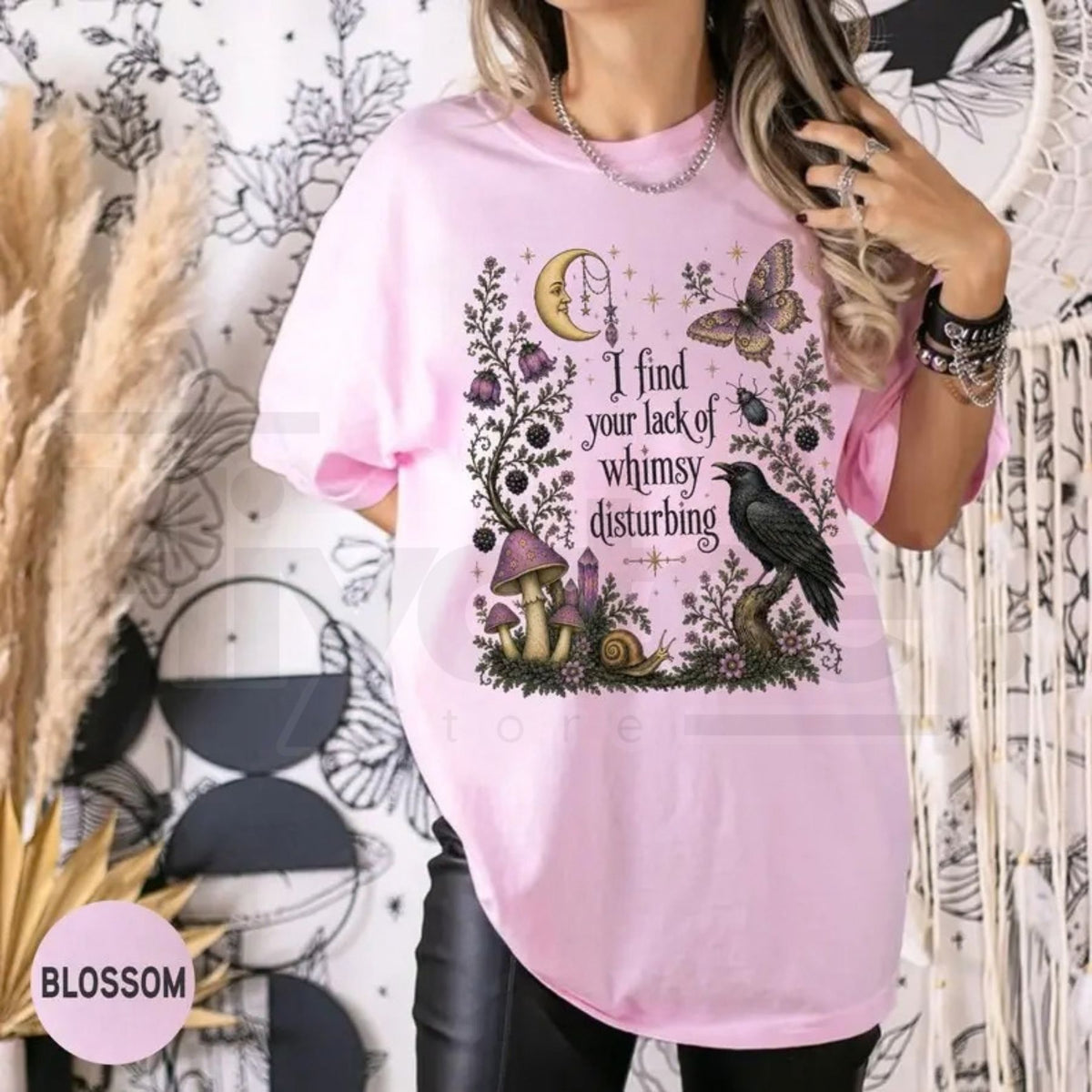 Comfort Colors Lack of Whimsy Crow Witchy Autumn Tee - Hiyatee