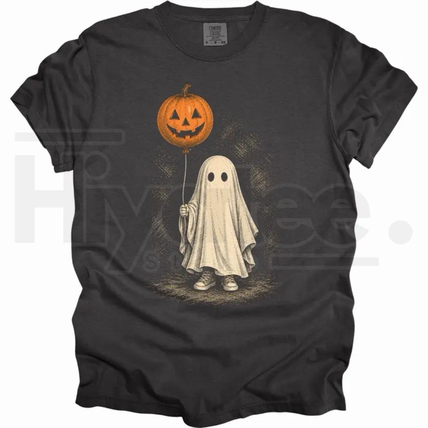 Comfort Colors Lonely Ghost Halloween Graphic Tee Retro Spooky Season Shirt - Hiyatee