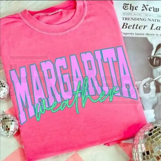 Comfort Colors® Margarita Weather Distressed T-Shirt – Trendy Summer & Vacation Graphic Tee - Hiyatee