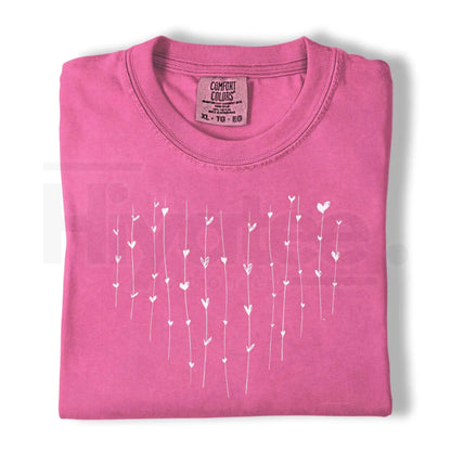 Comfort Colors® Minimalist Heart Shirt – Simple Valentine Graphic Tee, Aesthetic Love Line Art T-Shirt - Hiyatee