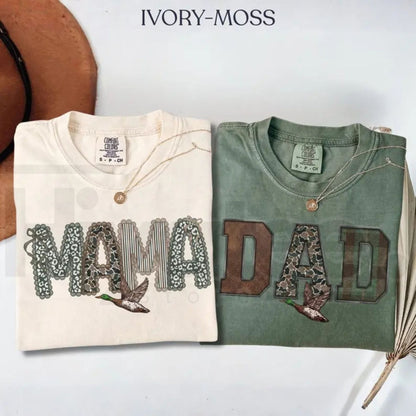 Comfort Colors Mom And Dad Camo Matching Pregnancy Announcement Tee - Hiyatee
