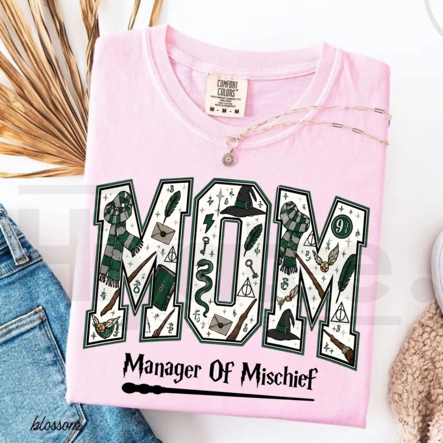 Comfort Colors Mom Manager of Mischief Shirt Magical Wizard Tee - Hiyatee