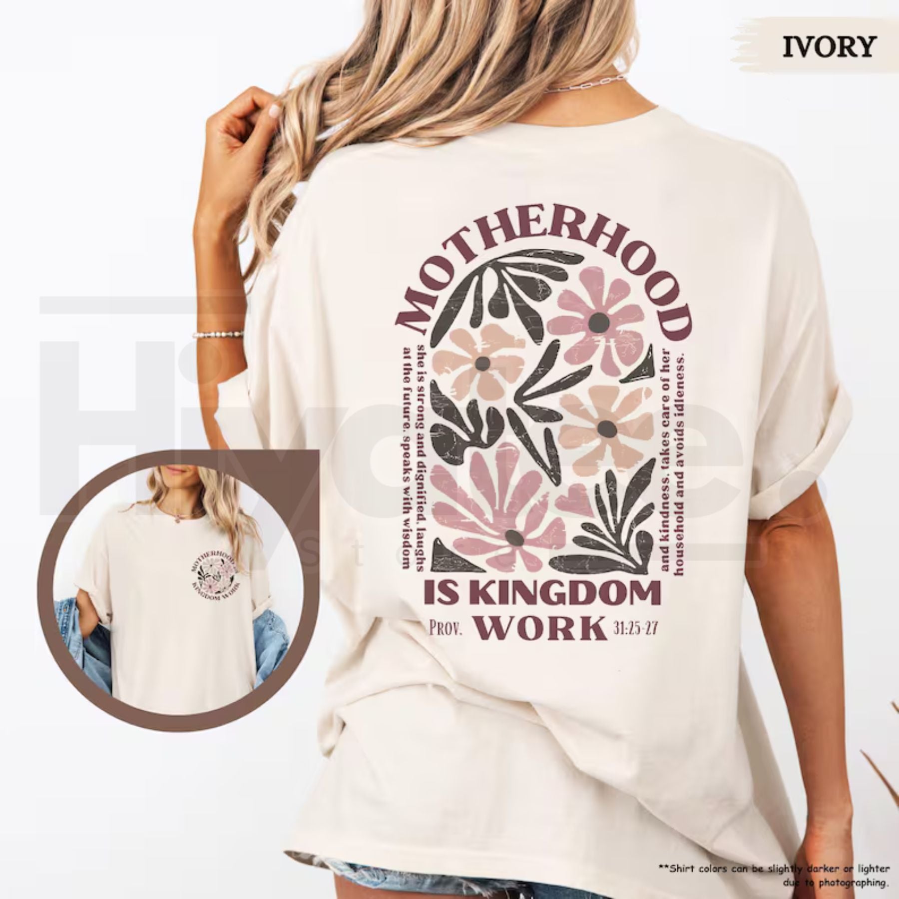 Comfort Colors® Motherhood Is Kingdom Work Shirt – Christian Mom Bible Verse Gift - Hiyatee