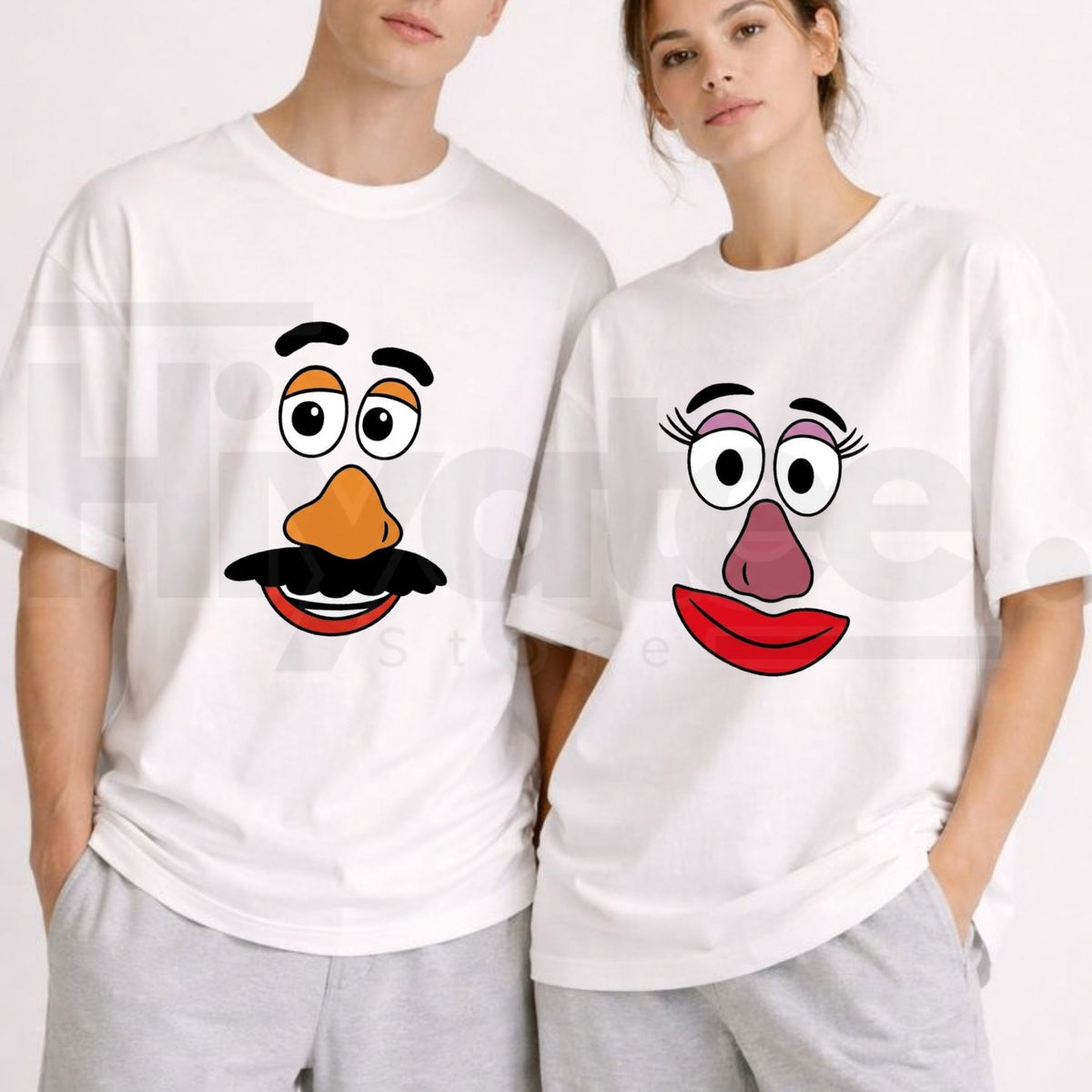 Comfort Colors Mr & Mrs Potato Head Thanksgiving T-Shirt – Funny Couple & Family Fall Tee - Hiyatee