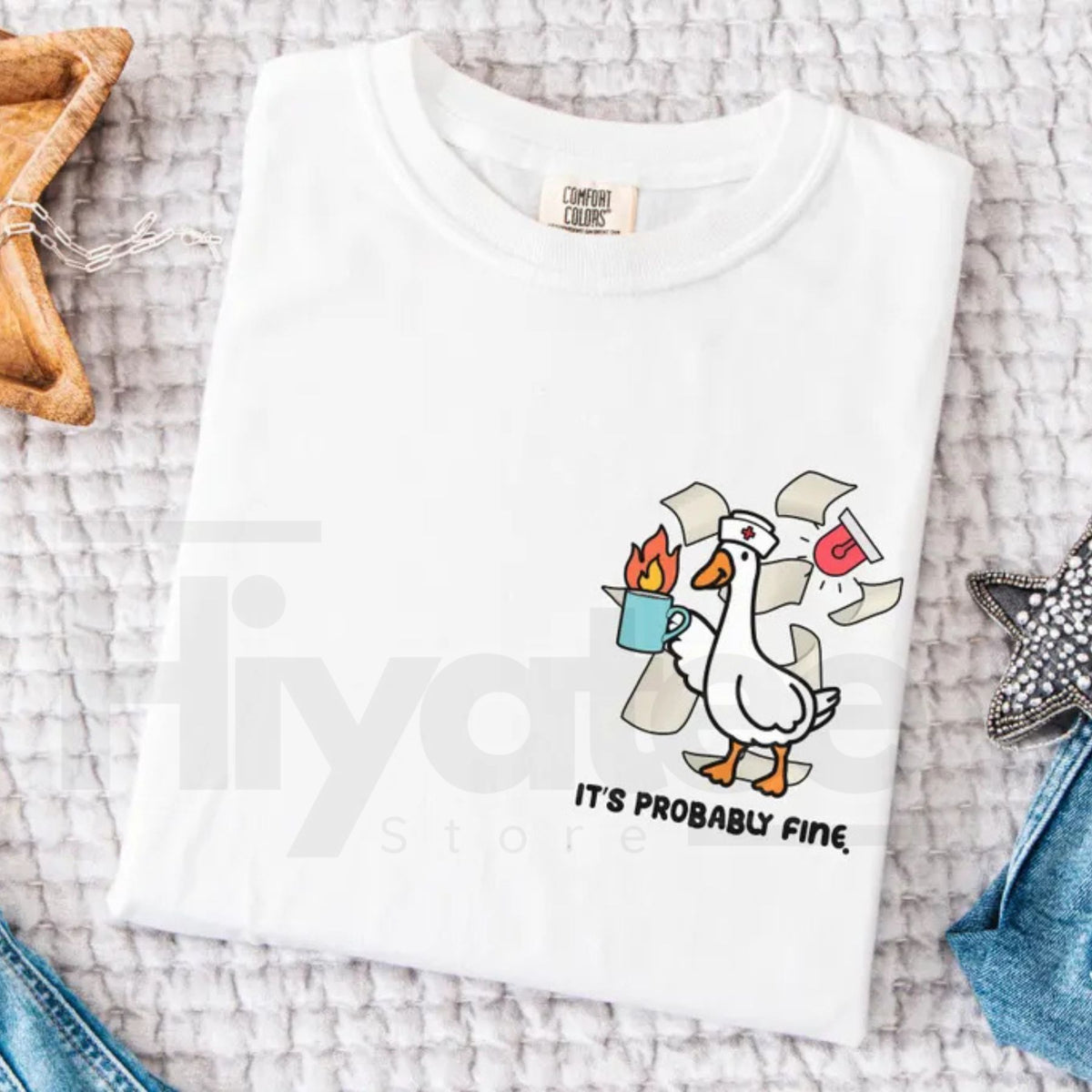 Comfort Colors Nurse Goose Shirt Funny Silly ER RN Practitioner Tee - Hiyatee