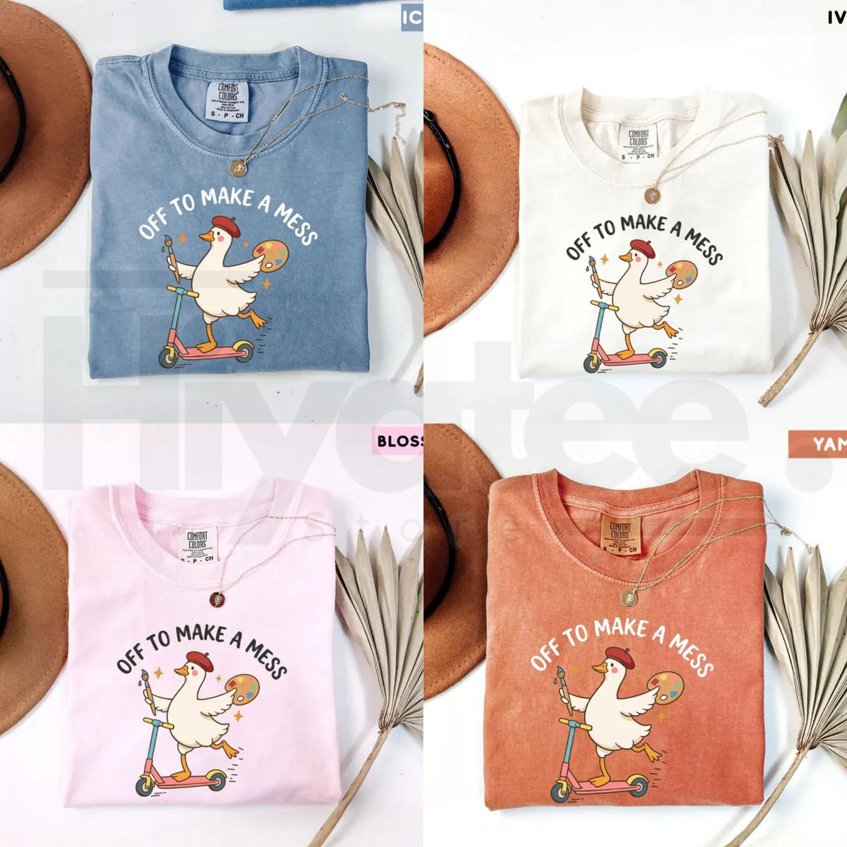 Comfort Colors Off To Make A Mess Artist Goose Tee - Hiyatee