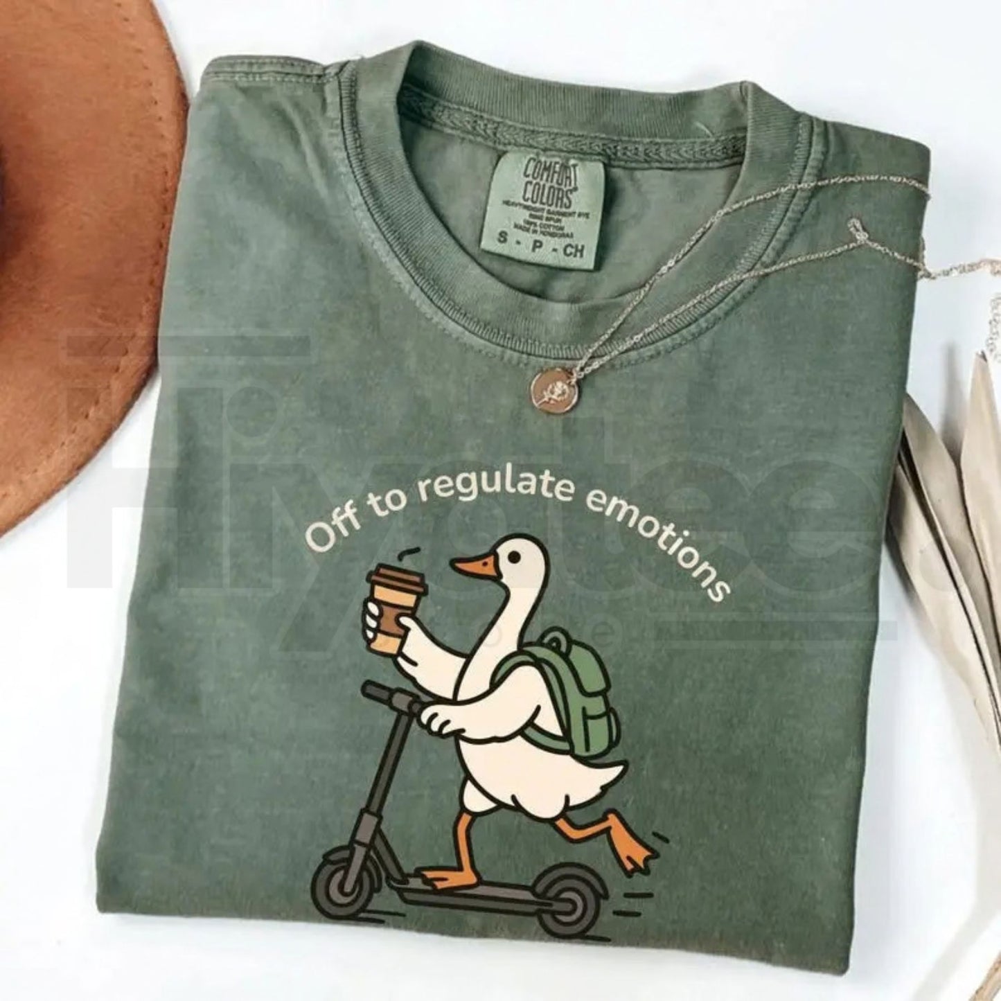 Comfort Colors® Off to Regulate Emotions T-Shirt – Mental Health Teacher & SEL Counselor Gift, Funny Duck Graphic Tee - Hiyatee