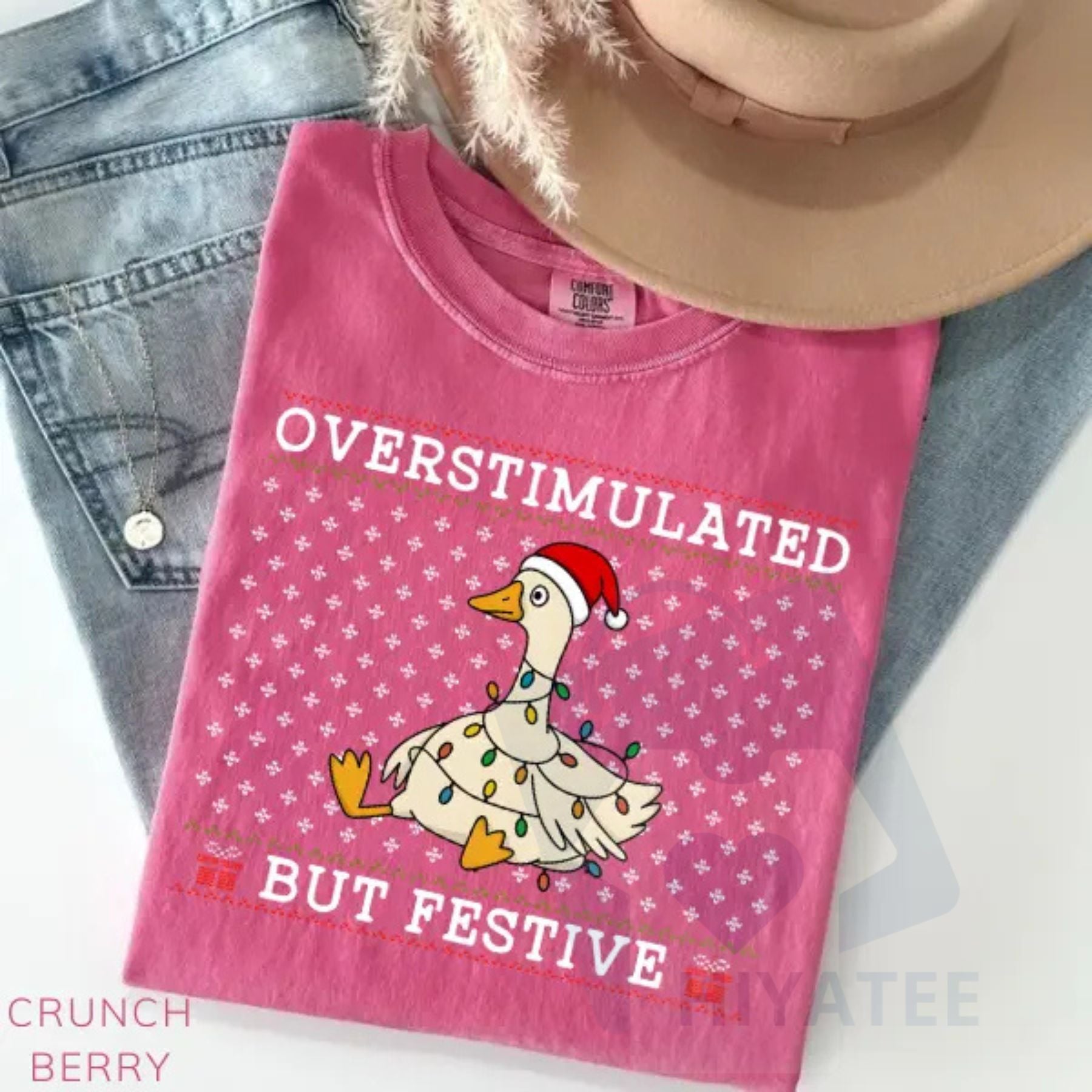 Comfort Colors Overstimulated But Festive Goose Shirt - Hiyatee