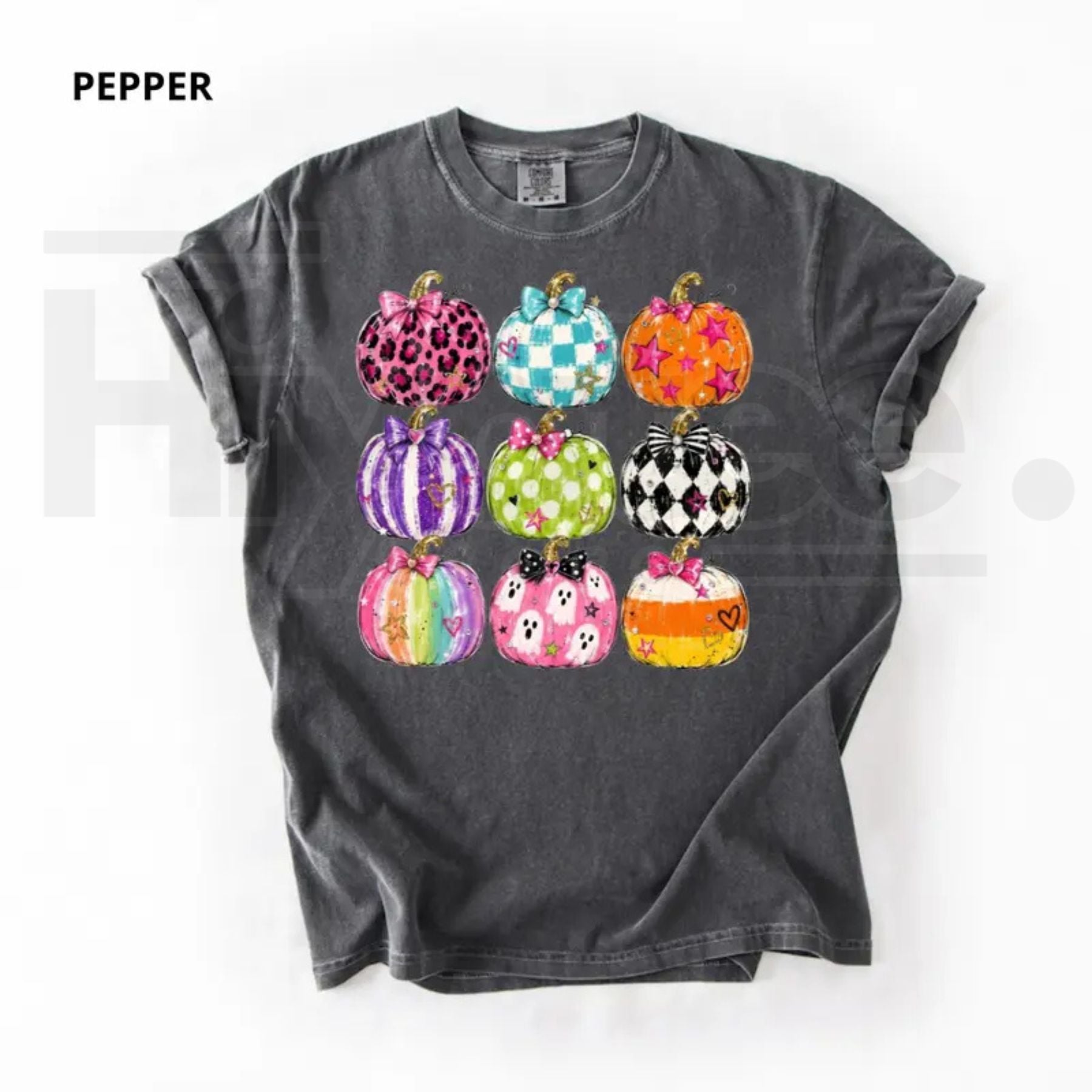 Comfort Colors Preppy Halloween Pumpkin Shirt Coquette Graphic Tee - Hiyate