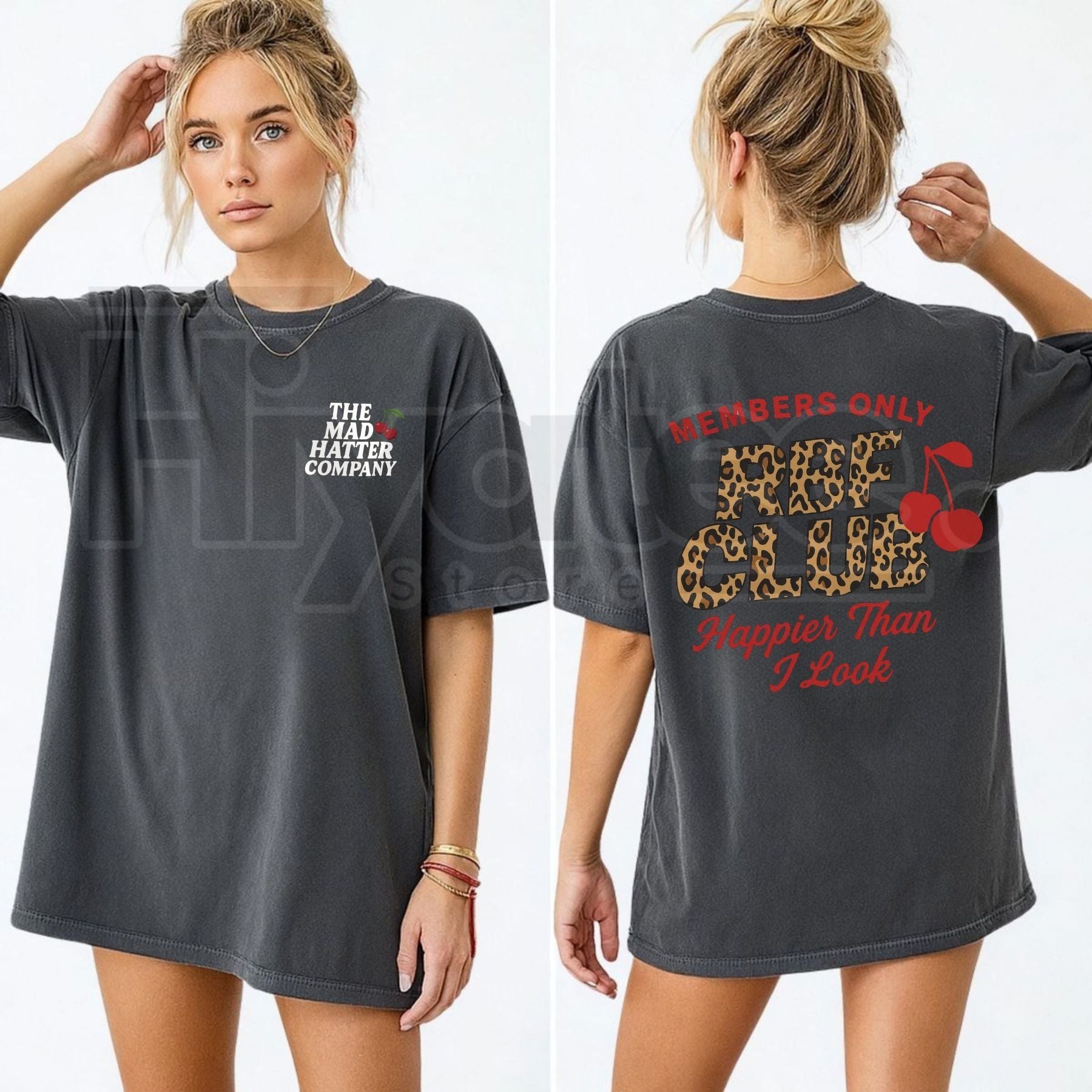 Comfort Colors® RBF Club Leopard Cherry T-Shirt – Retro Coquette Aesthetic Sarcastic Shirt - Hiyatee