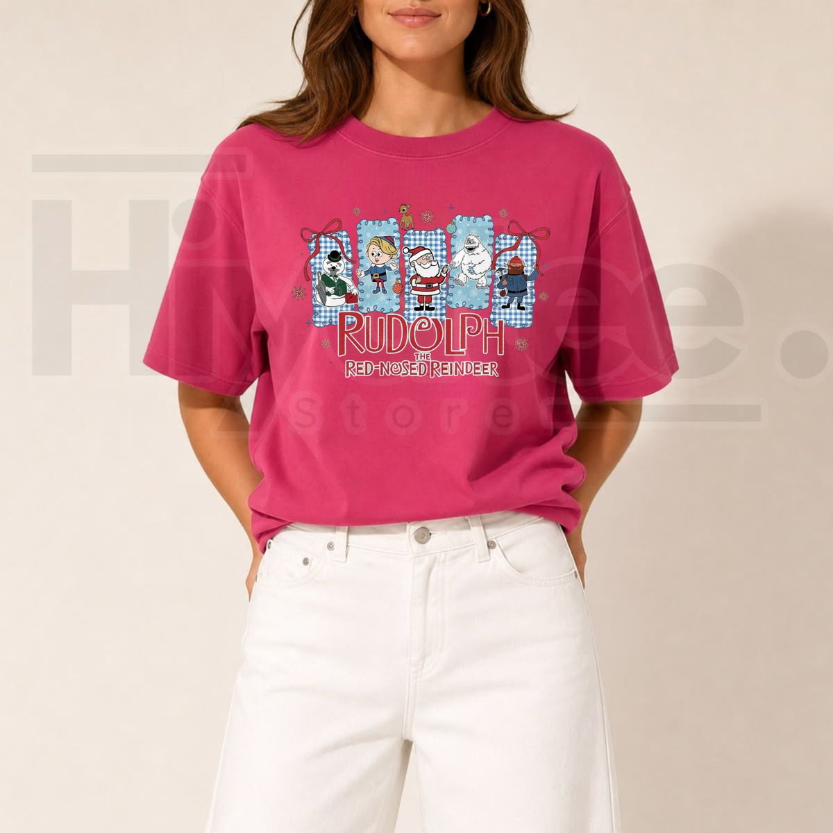Comfort Colors Rudolph The Red Nosed Reindeer T-Shirt – Funny Christmas Tee - Hiyatee