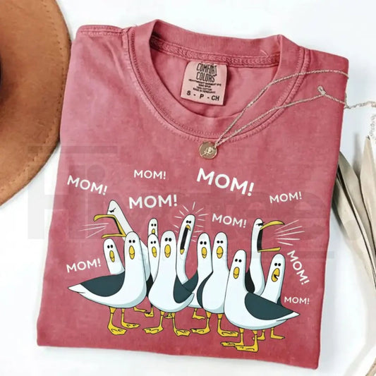 Comfort Colors® Seagull Mom T-Shirt – Funny "Mom Mom Mom" Graphic Tee - Hiyatee