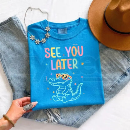 Comfort Colors® See You Later Shirt – Retro Teacher Summer Alligator Graphic Tee - Hiyatee