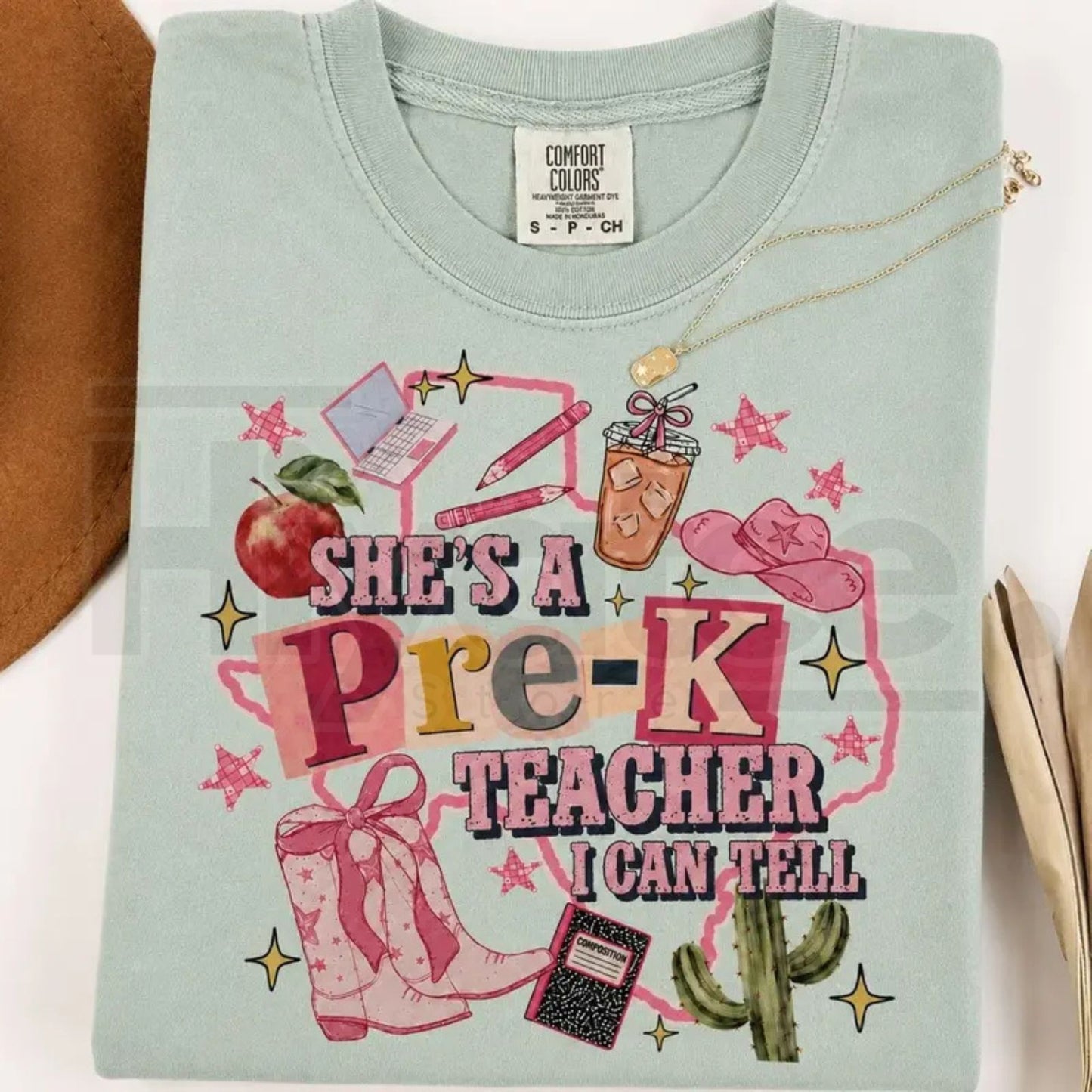Comfort Colors She's a Teacher Custom Grade T-Shirt - Hiyatee
