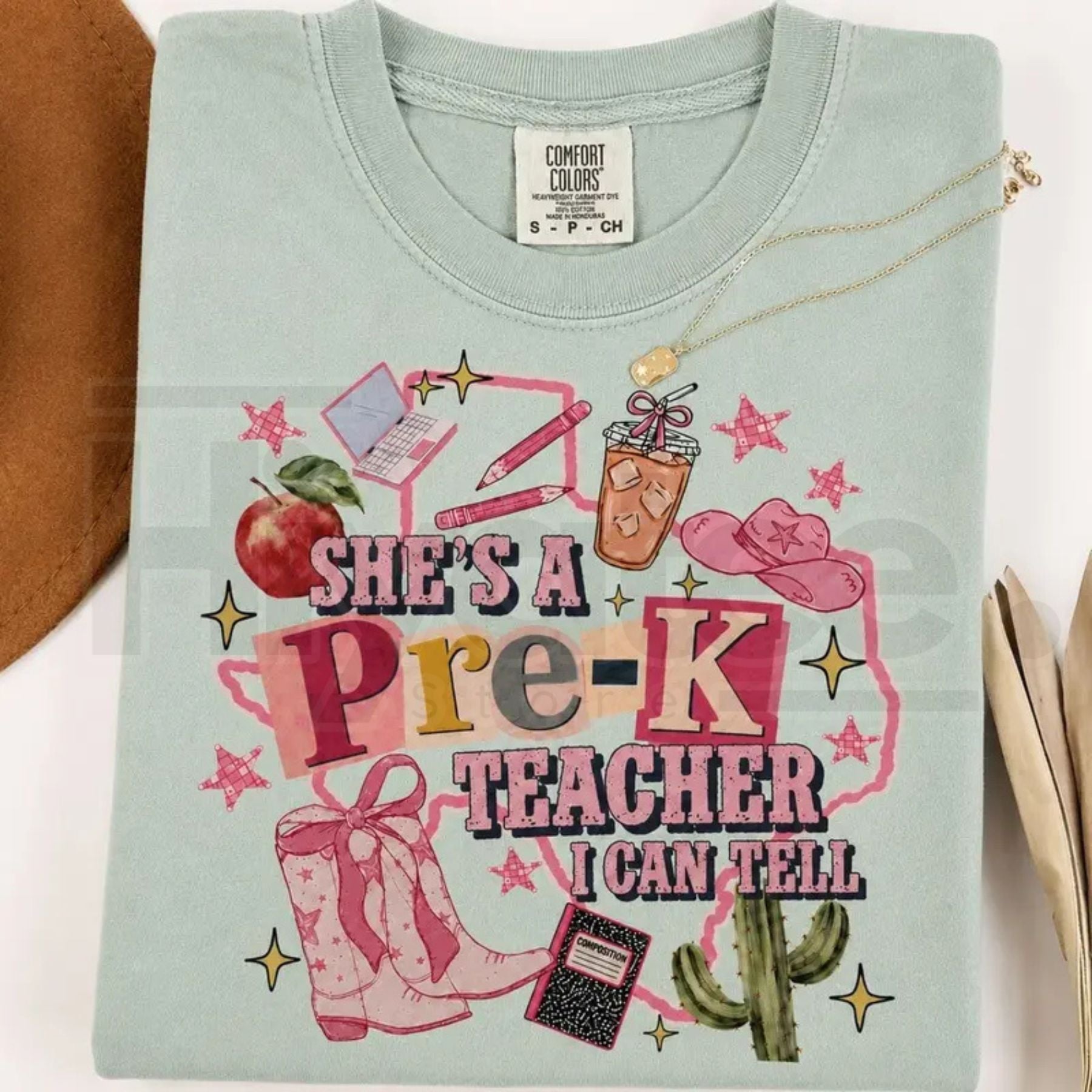 Comfort Colors She's a Teacher Custom Grade T-Shirt - Hiyatee