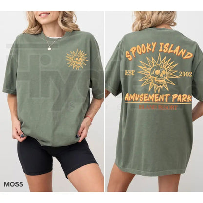 Comfort Colors Spooky Island Shirt Retro Halloween Nostalgia Summerween Tee - Hiyatee