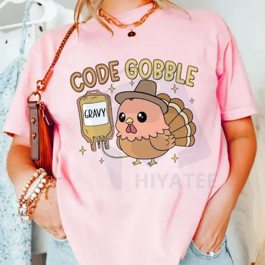 Comfort Colors Thanksgiving Nurse T-Shirt – Funny RN CNA Medical Team Tee, Fall Holiday Appreciation Gift - Hiyatee