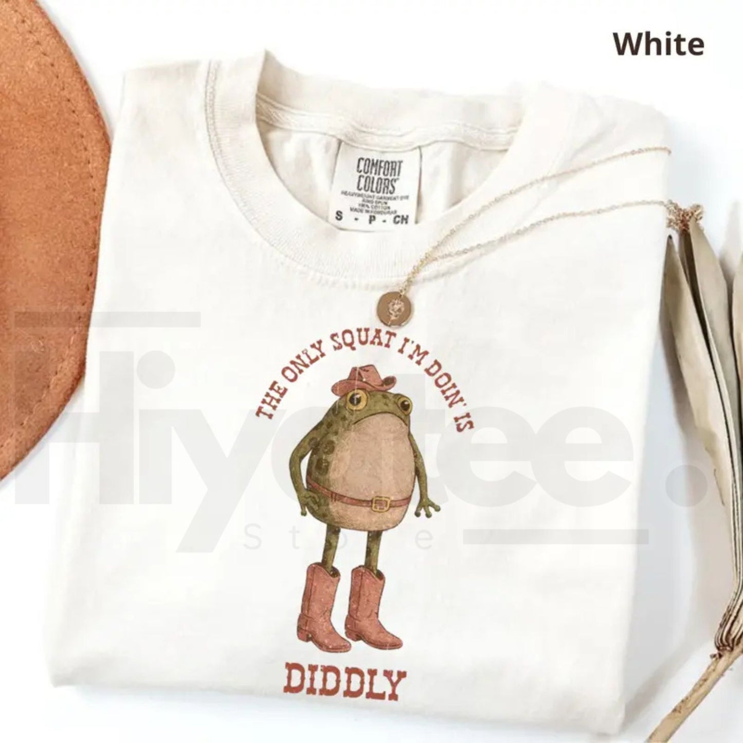 Comfort Colors® The Only Squat I'm Doin' Is Diddly Shirt – Funny Cowboy Frog Western Tee, Sarcastic Lazy Gym Shirt - Hiyatee