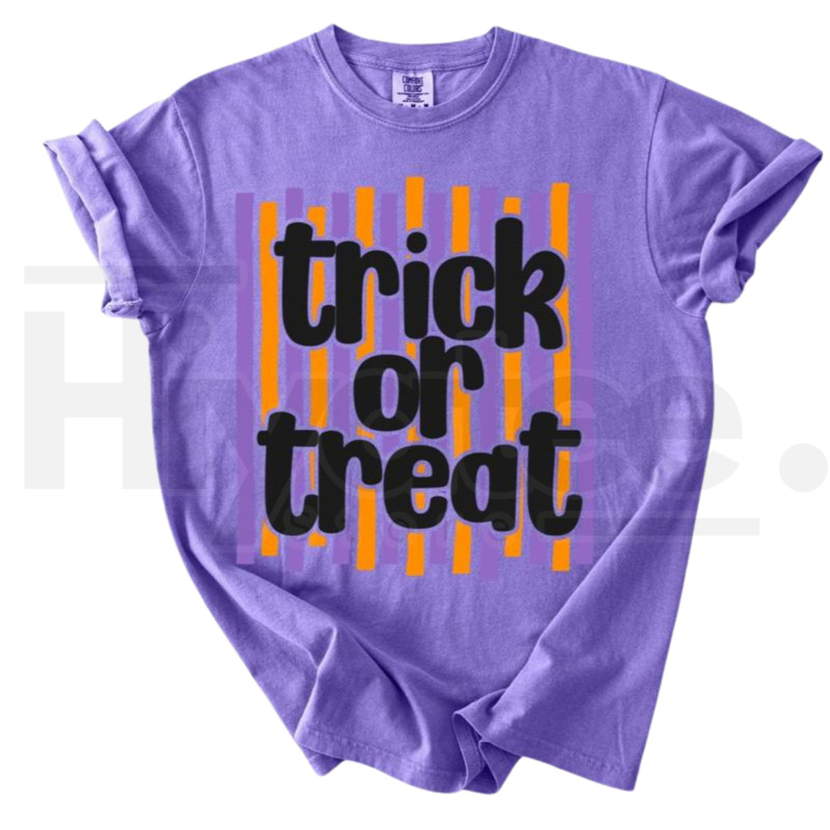 Comfort Colors Trick or Treat Preppy Striped Tee - Hiyatee