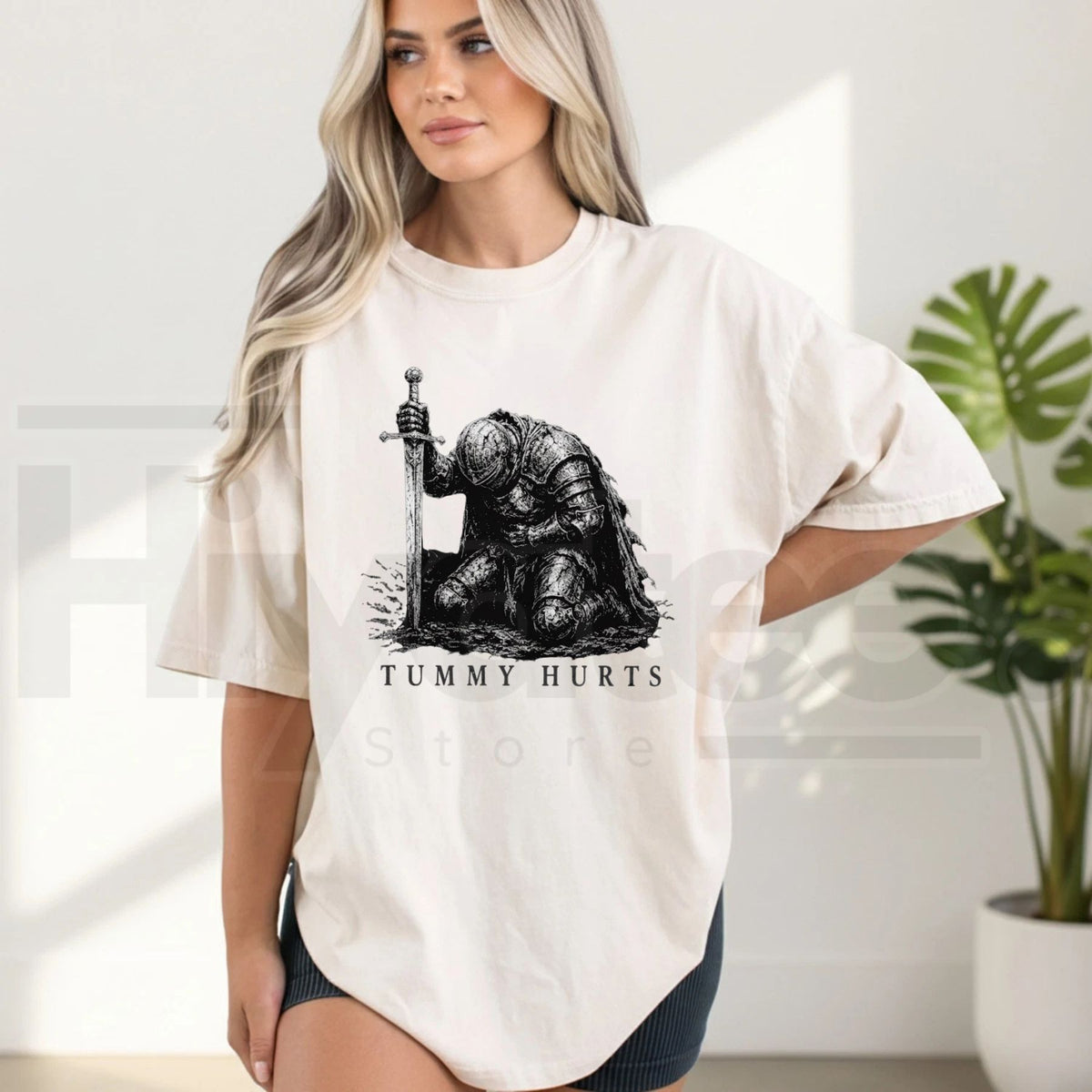 Comfort Colors Tummy Hurts Knight Dark Fantasy Tee - Hiyatee