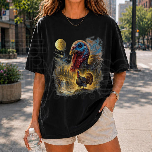 Comfort Colors Turkey Howling to the Moon T-Shirt – Vintage 90s Thanksgiving Tee - Hiyatee