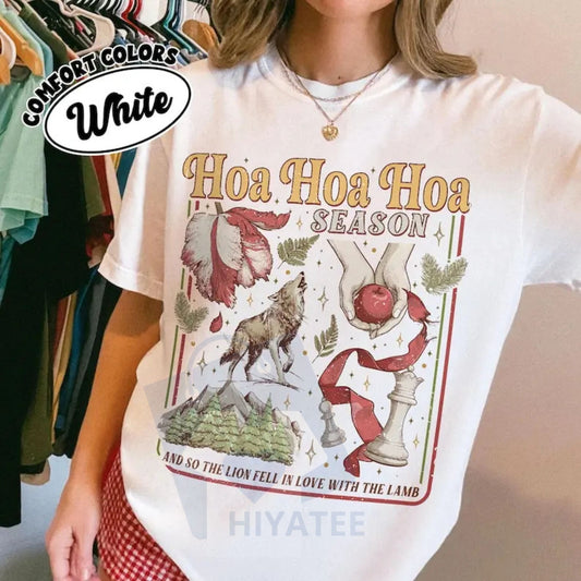 Comfort Colors Twilight Inspired Vintage T-shirt – "Hoa Hoa Hoa Season" Trendy Graphic Tee, Vampire Fan Gift - Hiyatee