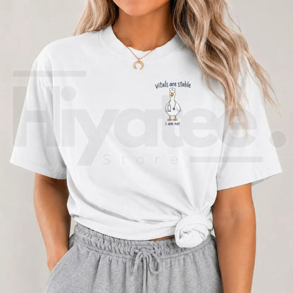 Comfort Colors Vitals Are Stable I Am Not Funny Goose Nurse Tee - Hiyatee