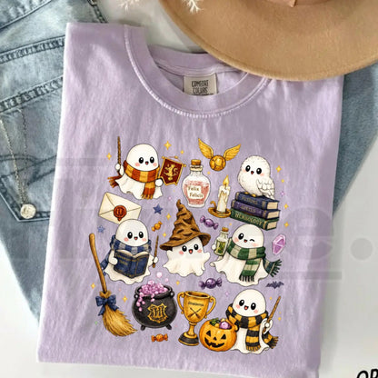 Comfort Colors Wizard Ghost Magical Halloween Graphic Tee - Hiyatee