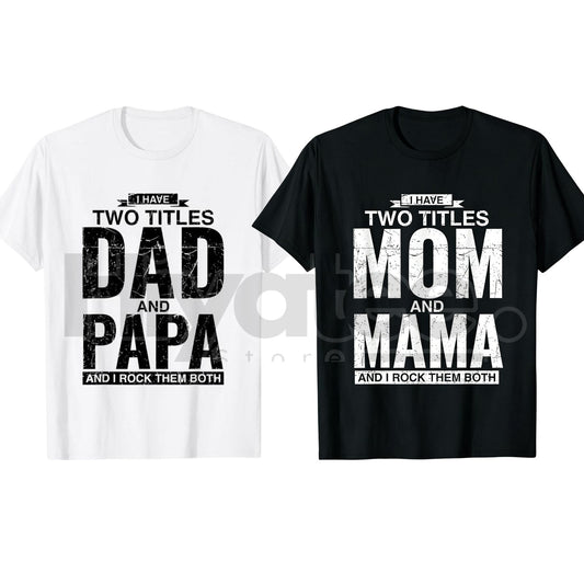 Cool Dad and Papa Double Title Classic T-Shirt – 100% Cotton Father's Day Gift. - Hiyatee