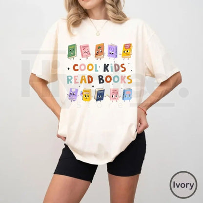 Cool Kids Read Books Shirt – Teacher & Librarian Gift, Kindergarten Reading Tee - Hiyatee