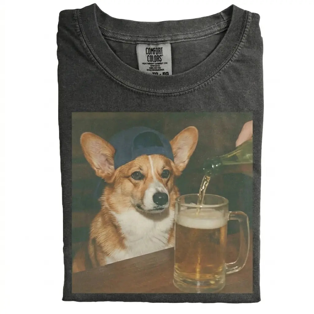 Comfort Colors 50+ Dog Breeds Available Beer Shirt – Vintage 90s Funny Edgy Dog Meme Tee, Unisex Casual Streetwear Gift