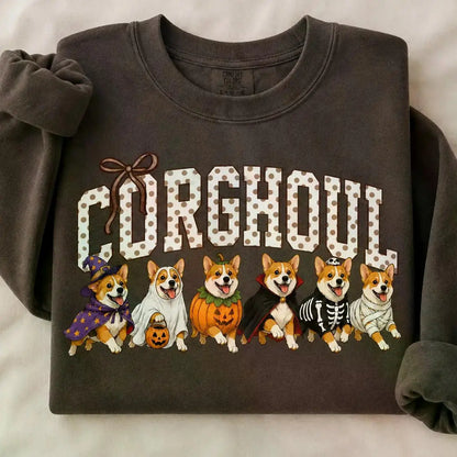 Dark Chocolate 30+ Halloween Dog Breeds Sweatshirt – Spooky Season Dog Mom Crewneck, Cozy Autumn Dog Lover Pullover