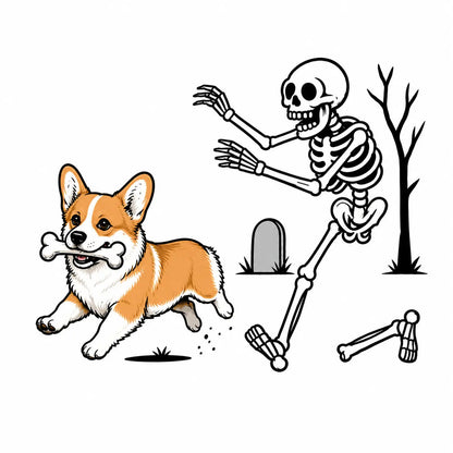 Comfort Colors 50+ Dog Breeds Halloween Skeleton Tee