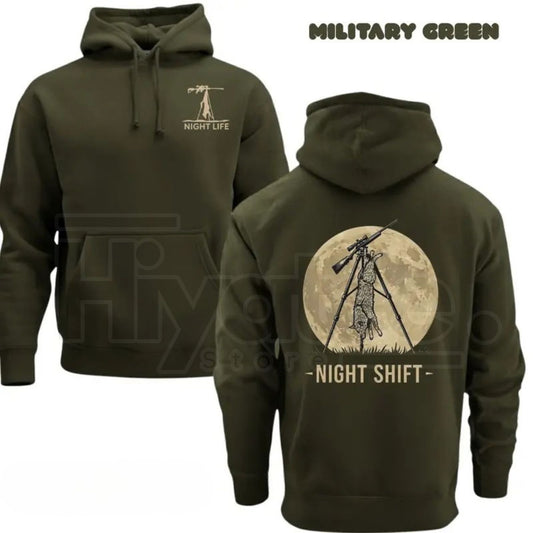 Coyote Night Life Hunting Hoodie – Thermal Predator Hunter Gear, Pullover Hoodie Gift for Hunters - Hiyatee