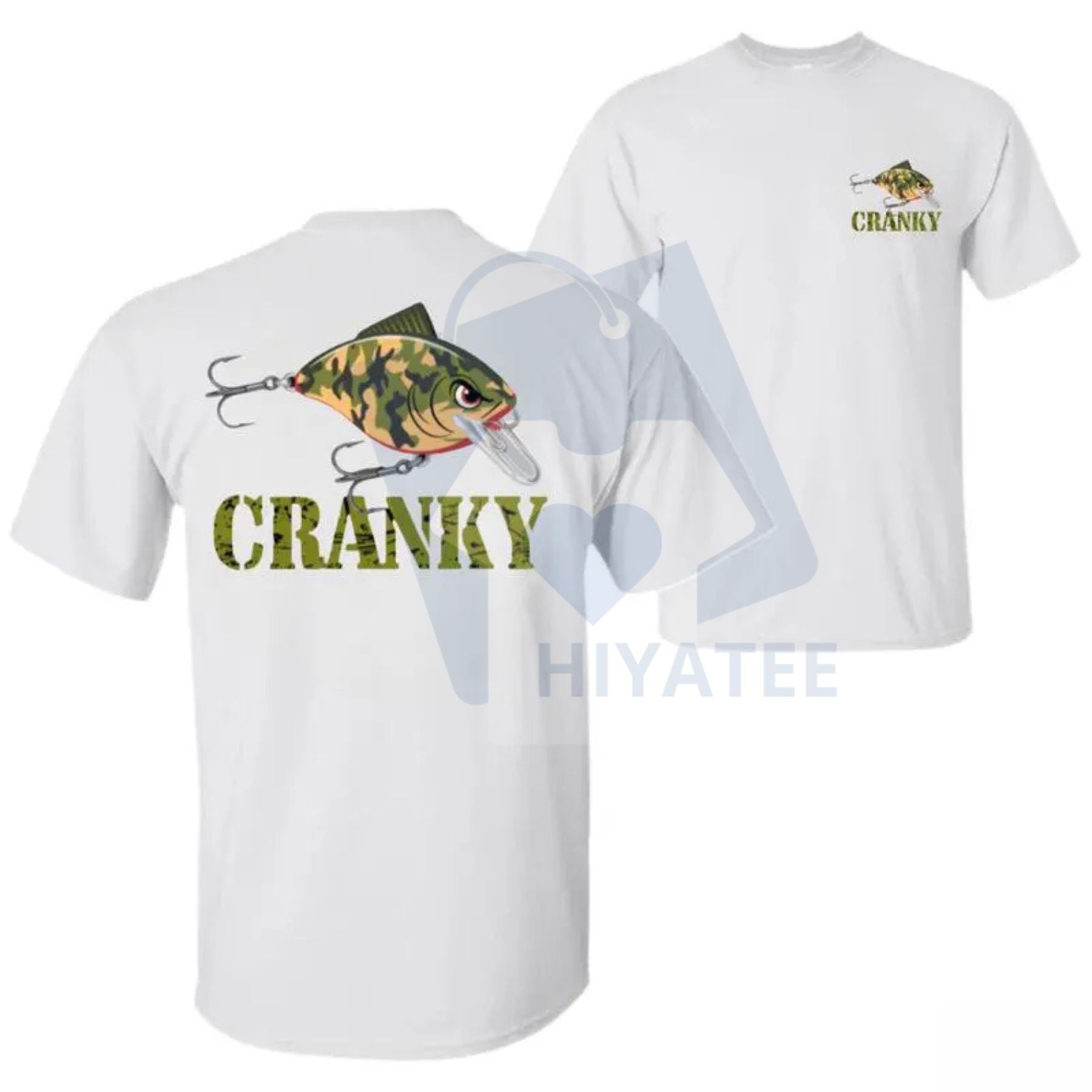Crankbait T-Shirt – Fishing Lure Graphic Tee | Camo Bass Fishing Humor for Men - Hiyatee