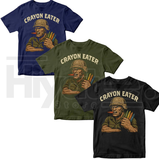 Crayon Eater Funny T-Shirt – Military Dark Humor Sarcastic Marine Tee - Hiyatee