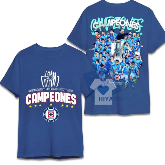Cruz Azul Campeones 2025 Shirt – 7-Time CONCACAF Champions Cup Winners Tee-Hiyatee